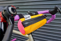Burrito Bag - Handlebar Bag: 1.3L - The Clint Turmeric and Pink Cordura