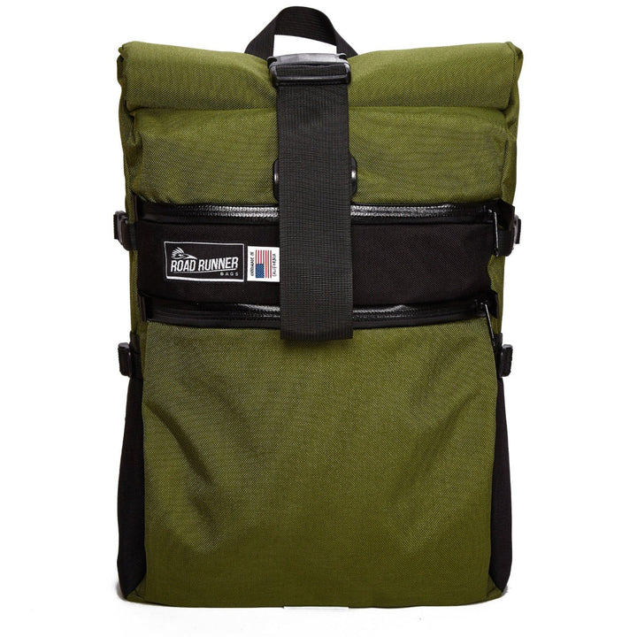 Large Roll Top Backpack: 33L - Olive Cordura
