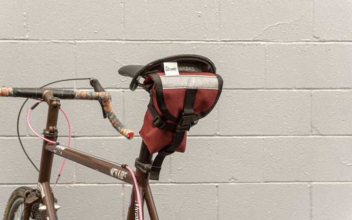 Drafter Saddle Bag for Tubes and Tools: .75L - Burgundy Cordura