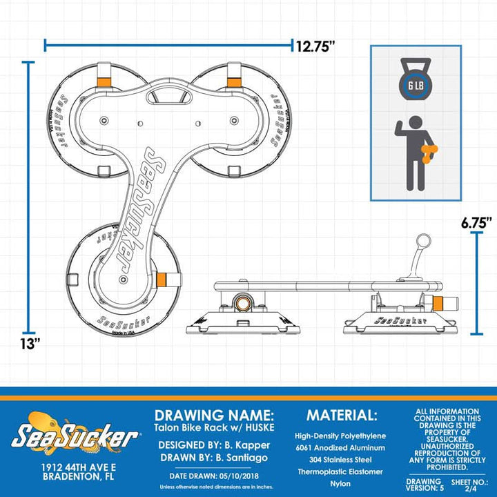 Seasucker Talon Suction Cup Bike Rack