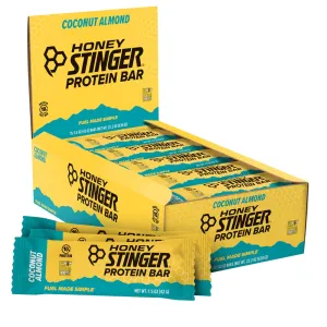 Elevate your snacking experience with Honey Stinger's Coconut Almond Protein Bar – a delicious blend of organic honey, toasted coconut, and almonds. Packed with essential nutrients, this box of 15 bars is perfect for cyclists and fitness enthusiasts seeking a wholesome and satisfying on-the-go protein boost. Indulge in the goodness of nature with Honey Stinger.
