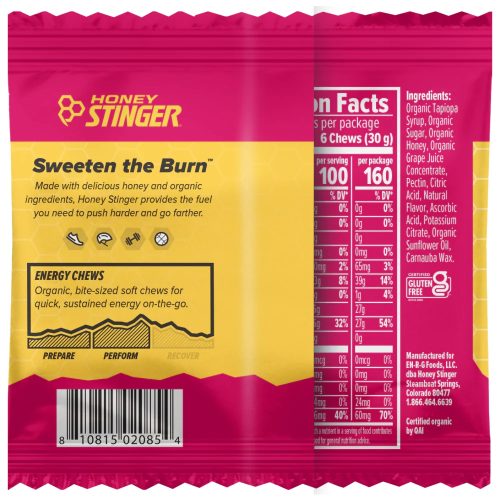 Fruit Smoothie Energy Chews A Fruity Boost for Every Mile Mix up your ride with Honey Stinger Fruit Smoothie Energy Chews. They're like a vibrant fruit basket, transformed into bite-sized power-ups.