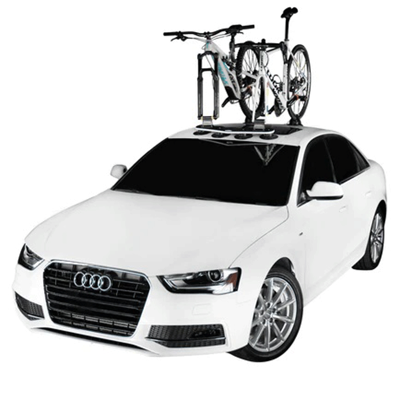 Seasucker Mini Bomber 2 Bike Rack: A compact and versatile bike rack with vacuum mounts for secure attachment to vehicles. Can hold up to two bikes, ideal for travel and transportation.