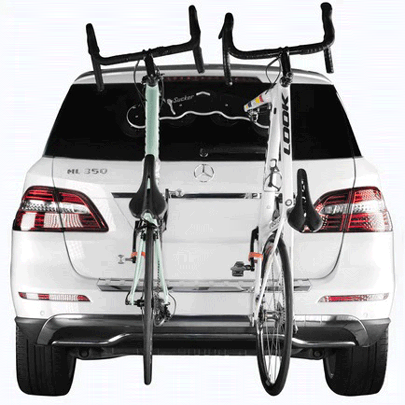 Seasucker Mini Bomber 2 Bike Rack: A compact and versatile bike rack with vacuum mounts for secure attachment to vehicles. Can hold up to two bikes, ideal for travel and transportation.