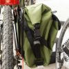 Road Runner Bags Anywhere Panniers - Ready for Adventure: A durable and versatile bikepacking bag mounted on a bike rack.